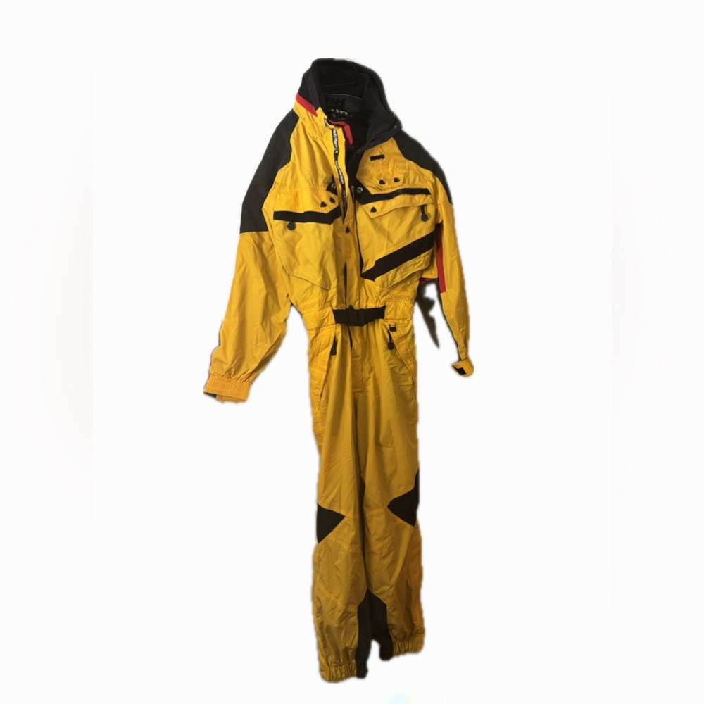 Men's Vintage 90's Helly Hansen yellow One Piece Winter Snowsuit; Size: Med